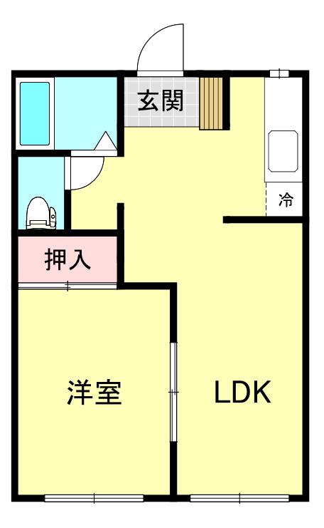 グランドハイツ立石I(1LDK/1階)の間取り写真
