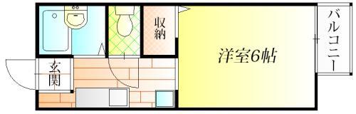 GRACE(1K/2階)の間取り写真
