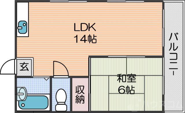 ウィステリア北島2号館(1LDK/3階)の間取り写真