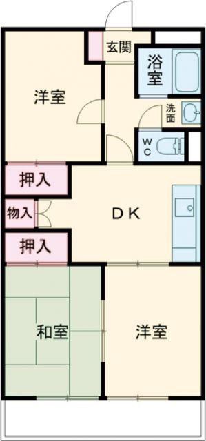 オステンハイム(3DK/3階)の間取り写真