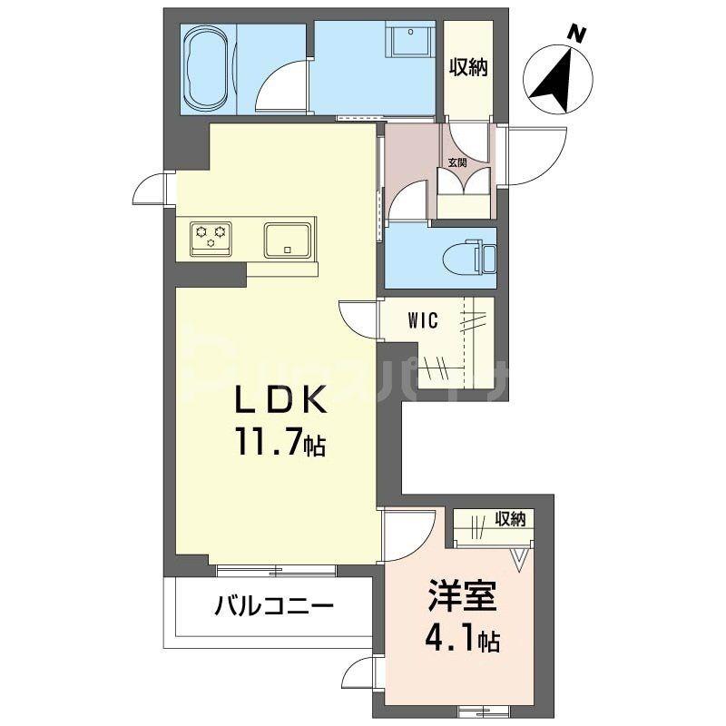 サーフパラダイス登戸(1LDK/3階)の間取り写真