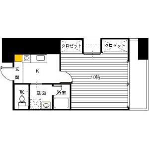 第7マルヤビル博多(1K/12階)の間取り写真