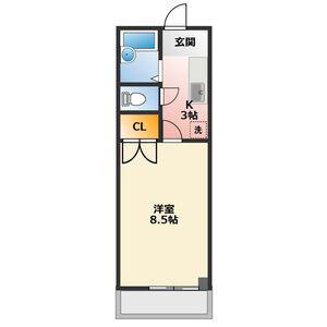 ナイスコート25(1K/4階)の間取り写真