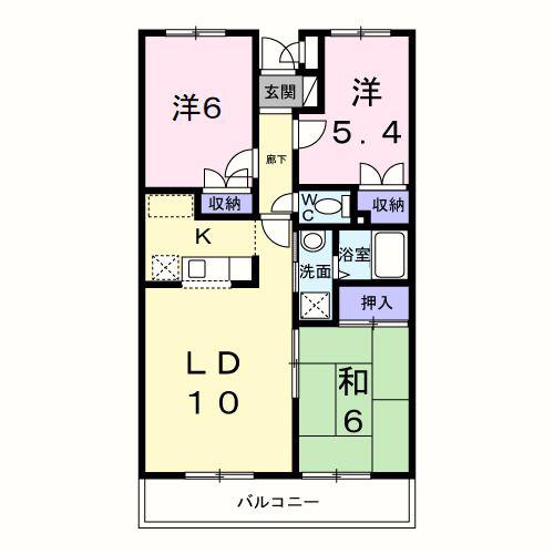 LANDHOUSENAKANE(3LDK/1階)の間取り写真