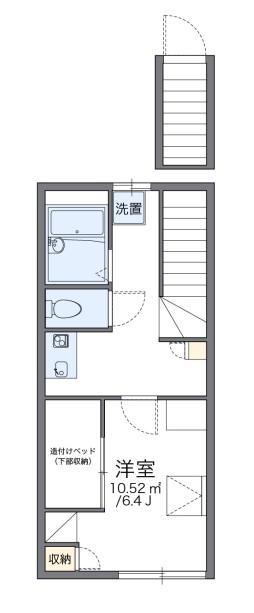 レオパレス新神戸(1K/2階)の間取り写真