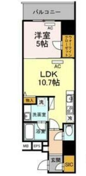 ダイワシティー大須(1LDK/2階)の間取り写真