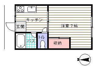 須先コーポ(1K/1階)の間取り写真