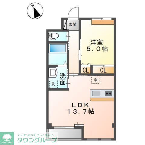 ウィズ アス(1LDK/3階)の間取り写真