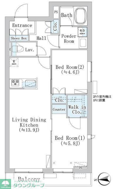アーバン杉並本天沼(2LDK/2階)の間取り写真
