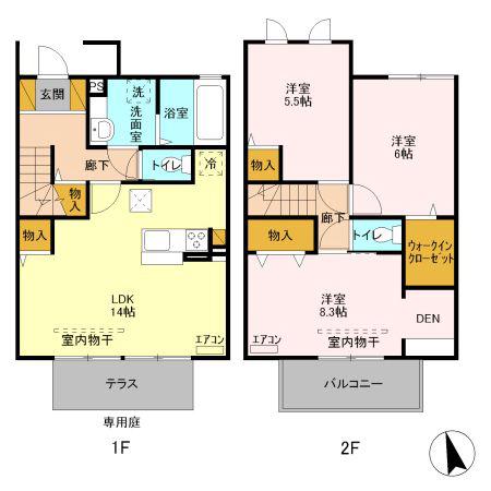 ピーノ ポルト B(3LDK/1階)の間取り写真