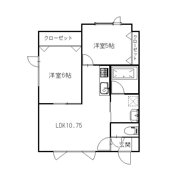 リレイションI(2LDK/2階)の間取り写真