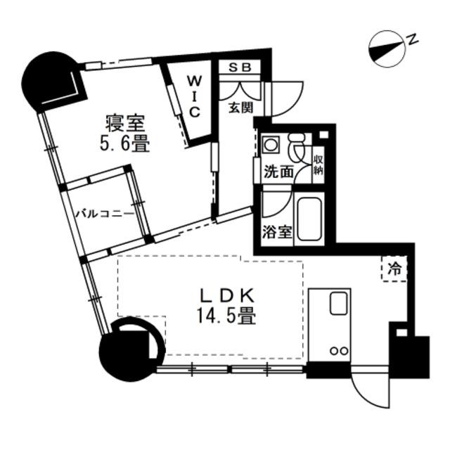 レグノ・プレミア高輪(1LDK/3階)の間取り写真