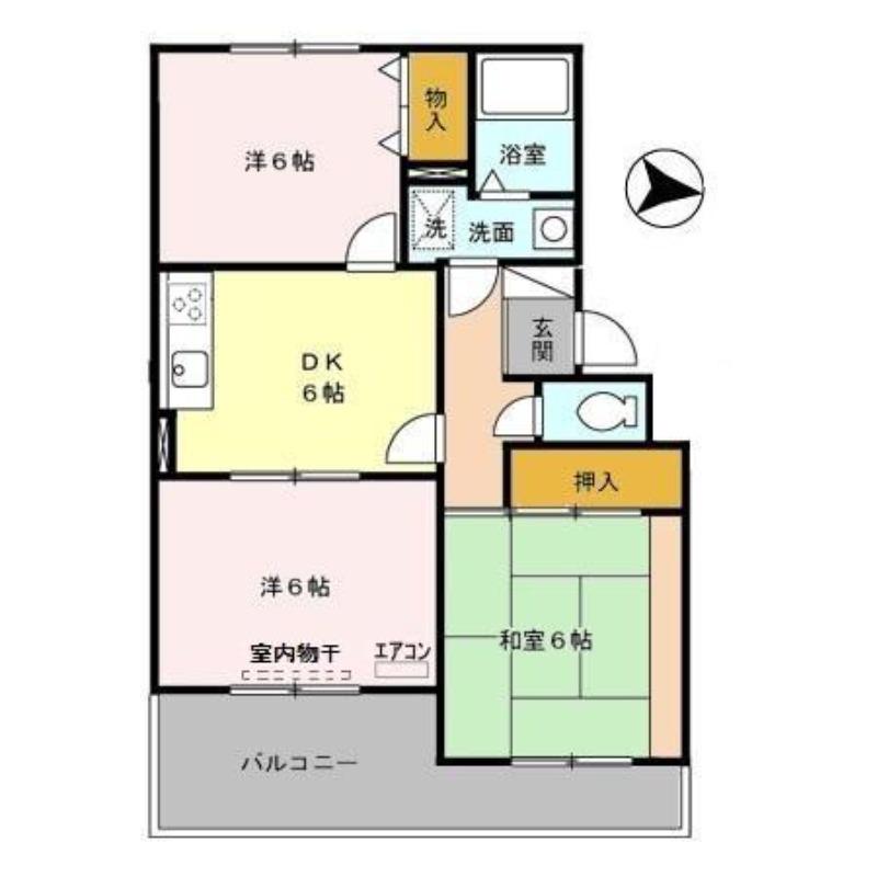 ヴァンベールソフィア(3DK/2階)の間取り写真