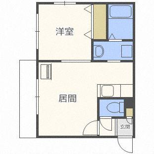 グランディール発寒南(1LDK/3階)の間取り写真