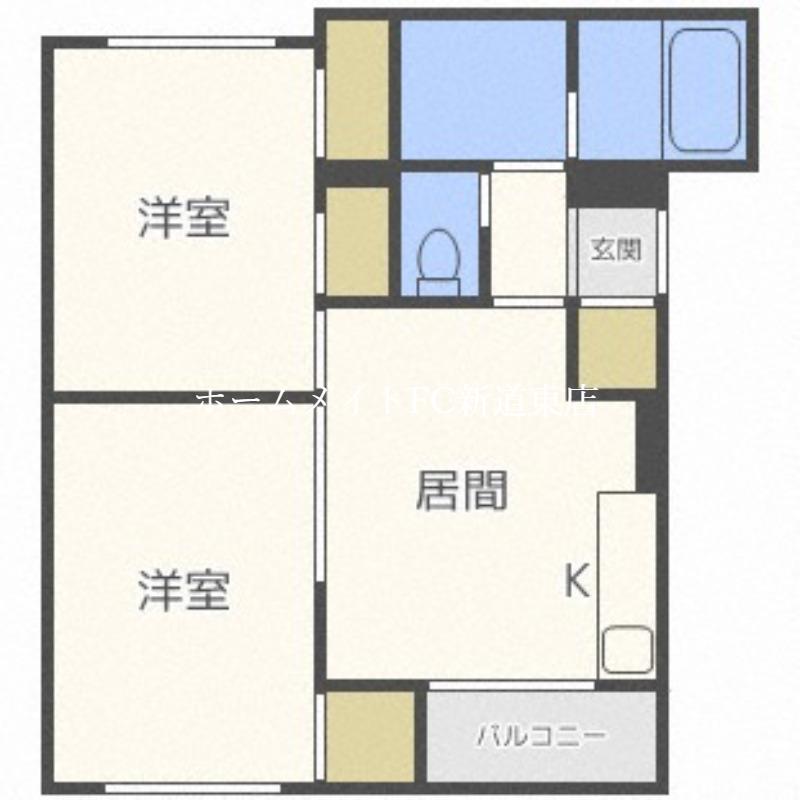 ノース季実の里VI(2DK/2階)の間取り写真