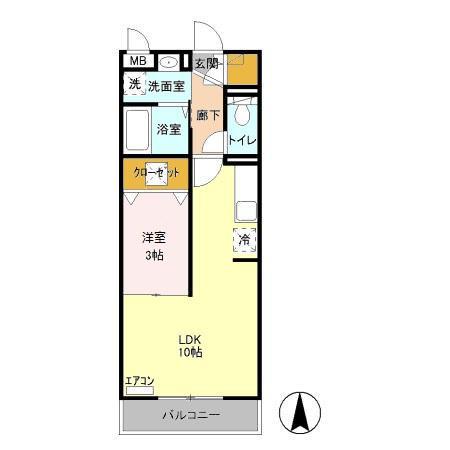 パークハイム(1LDK/3階)の間取り写真