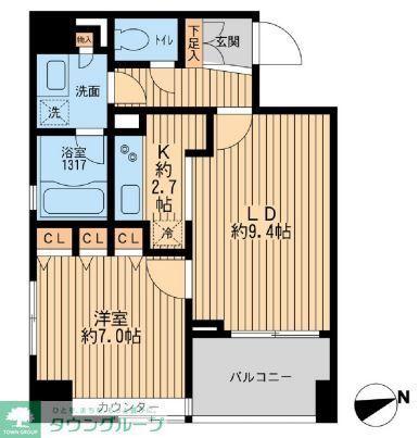 クリオ戸越銀座弐番館(1LDK/12階)の間取り写真