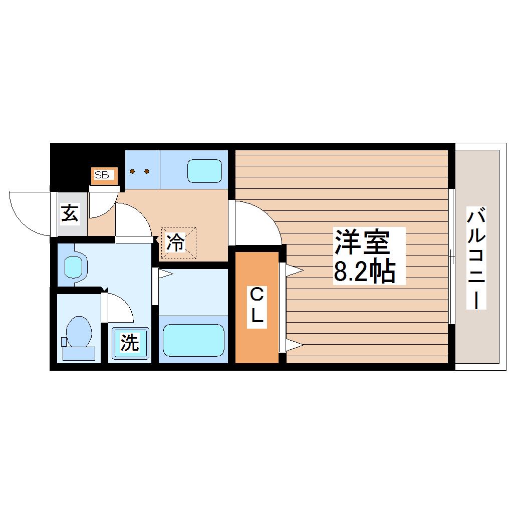 アリュール通町(1K/3階)の間取り写真