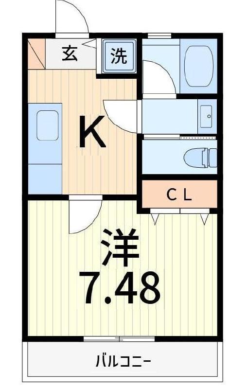 フェアリースター(1K/1階)の間取り写真