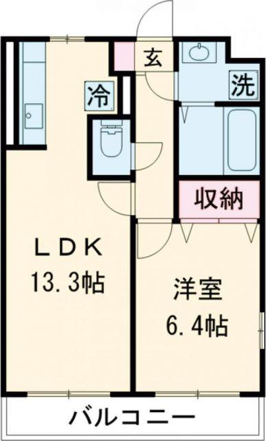 ミウ・プリマヴェーラ(1LDK/1階)の間取り写真