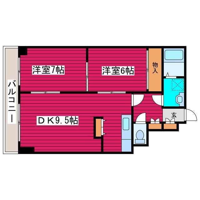 メープル月寒中央駅(2LDK/4階)の間取り写真