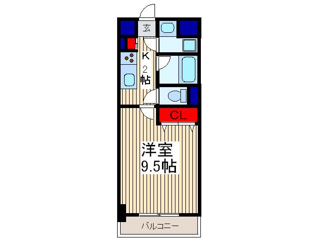 SANSEI-K(1K/7階)の間取り写真