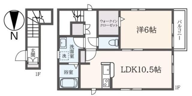 MAISON SHUGETSU(1LDK/1階)の間取り写真