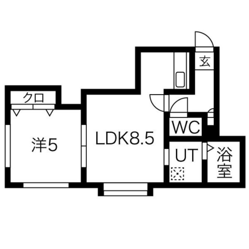 イコル栄通(1LDK/2階)の間取り写真