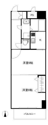 春日トーケンレジデンス(2K/2階)の間取り写真
