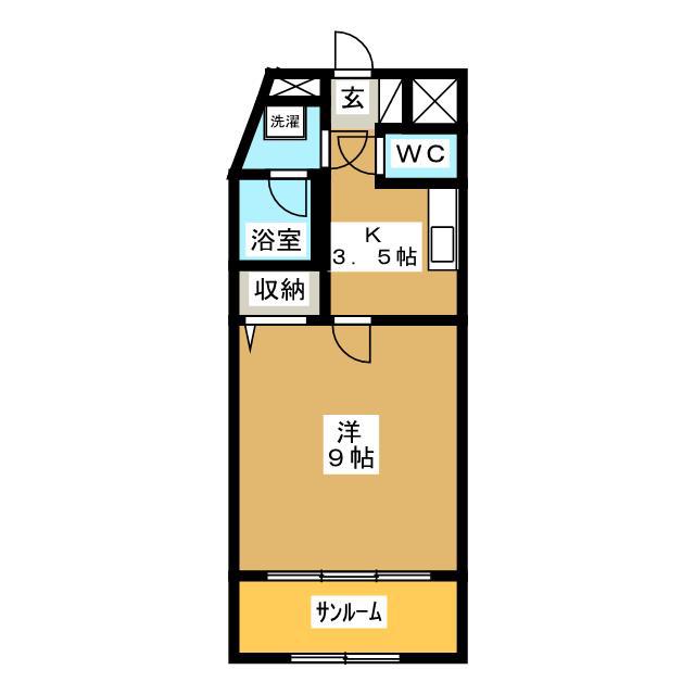 武蔵浦和プラザ(1K/2階)の間取り写真
