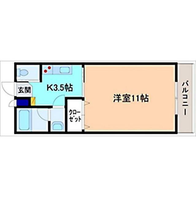 セシボン堀内III(1K/2階)の間取り写真