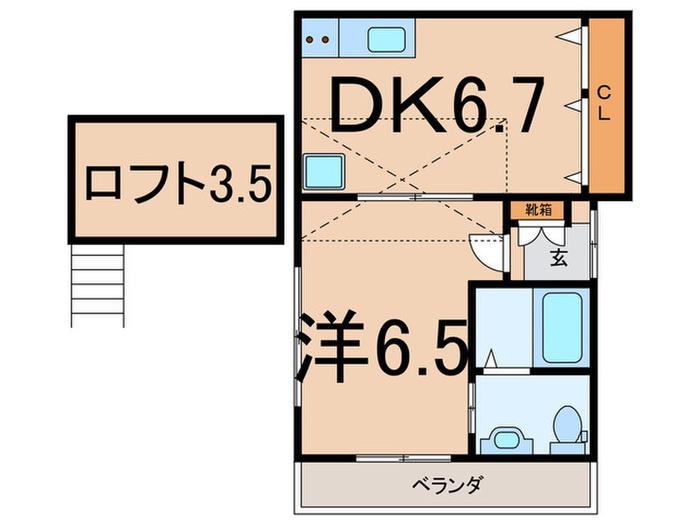 フォーレストイワーマン(1DK/2階)の間取り写真