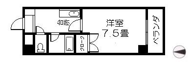 フローラル名山(1K/3階)の間取り写真