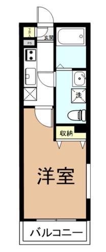 MURO三軒茶屋(1K/1階)の間取り写真