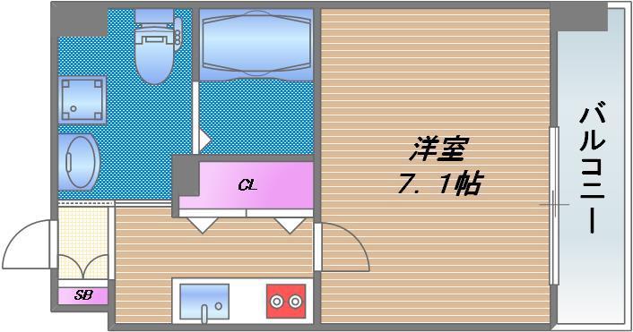 JPレジデンス大阪城東II(1K/5階)の間取り写真