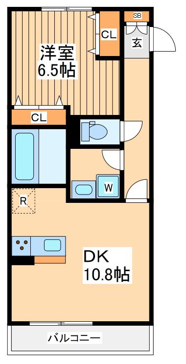 クレール花水木(1LDK/2階)の間取り写真