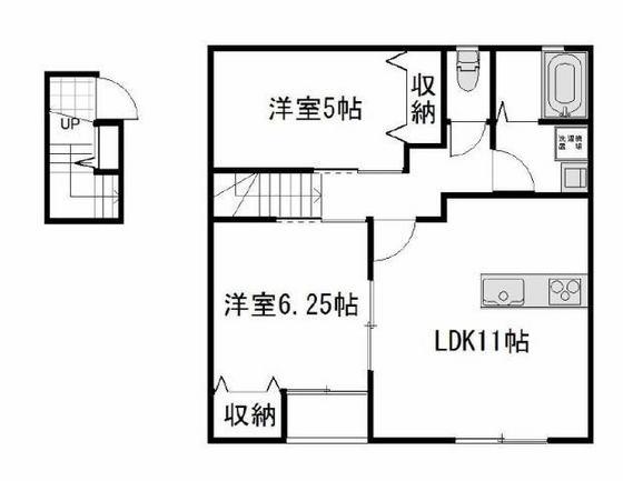 GROW西花尻(2LDK/2階)の間取り写真
