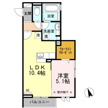 メゾンクレール墨田(1LDK/3階)の間取り写真