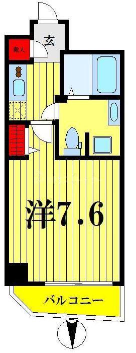 ラヴィリオ錦糸町ベルグレード(1K/2階)の間取り写真