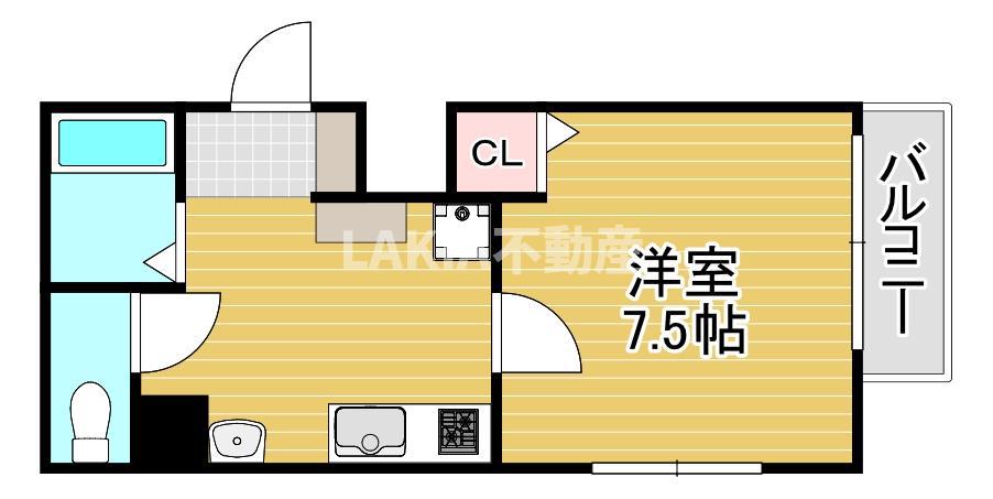 レクシア京橋TRES(1K/3階)の間取り写真