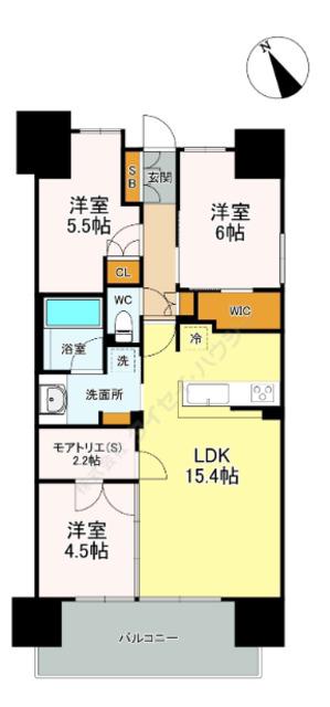 セントガーデン海老名Ⅰ街区(3SLDK/11階)の間取り写真