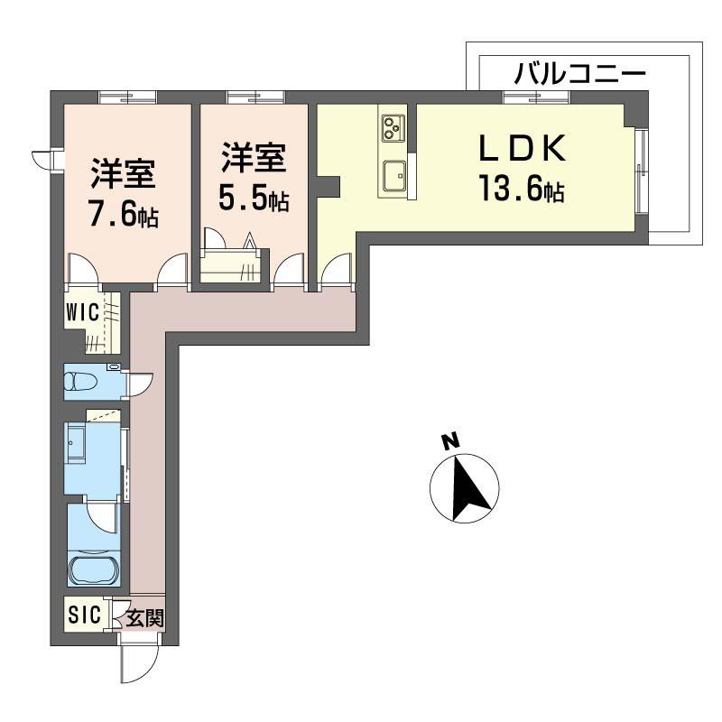 KAEDE(2LDK/3階)の間取り写真