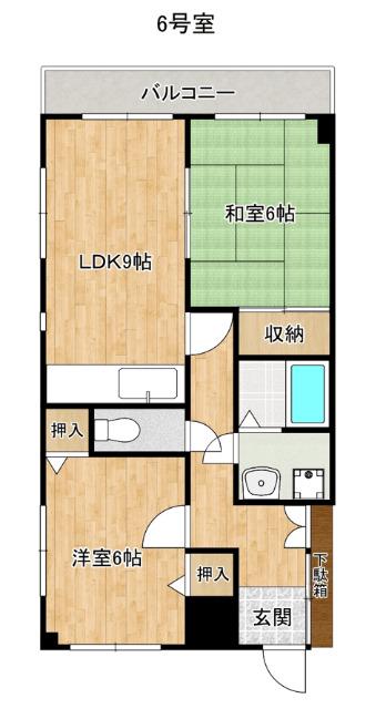 ニュー大松マンション(2LDK/3階)の間取り写真