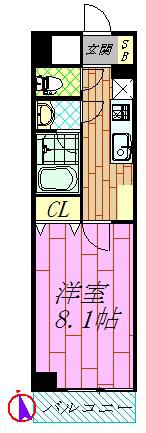 NSTビルディングII(1K/4階)の間取り写真