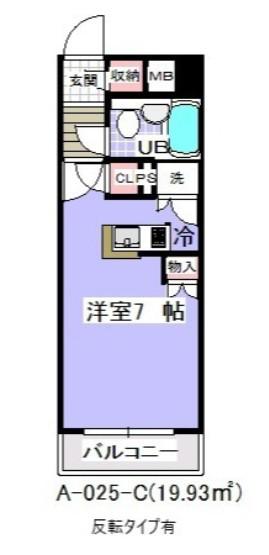 アンダルシア市川(ワンルーム/4階)の間取り写真