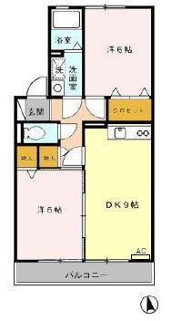 サクセス岩崎台(2LDK/2階)の間取り写真