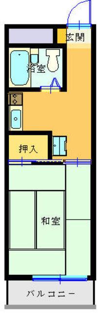 ハイネス瑞江(1K/2階)の間取り写真