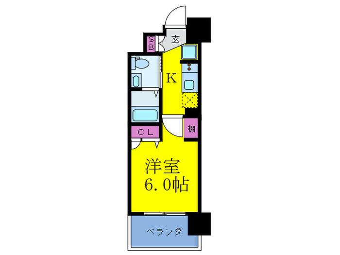 エステムプラザ梅田 中崎町III(1K/6階)の間取り写真