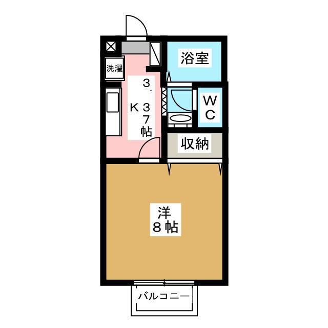 MAISON ウエスト(1K/2階)の間取り写真