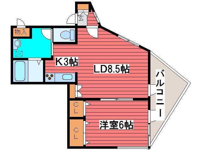 さんぱちBLD(1LDK/6階)の間取り写真